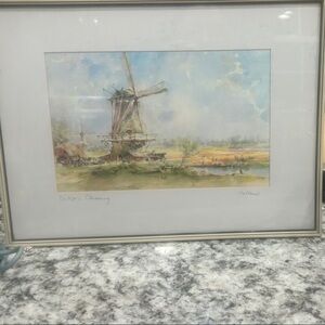 Framed Landscape Watercolor Art